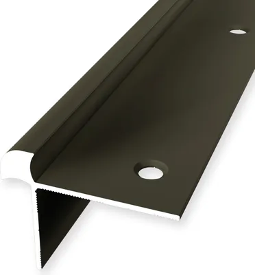 Produktbild von Treppenkantenprofil 33 x 43 x 2500 mm Winkelprofil Einfasshöhe 8 mm Aluminium Glatt Doppelt Versetzt Versenkt Gebohrt Bronze Küberit
