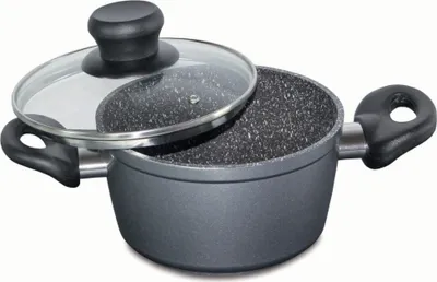 Produktbild von Stoneline Kochtopf 7451 1,5 L, Alu-Druckguss, Grau, Deckel inklusive