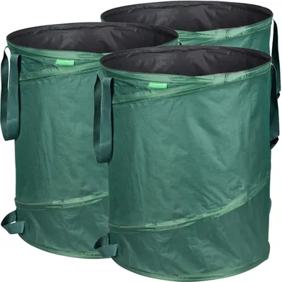 Produktbild von GardenMate 3x Pop-up Gartensack 160l - Selbstaufstellend aus robustem Polyester Oxford 600D Gewebe