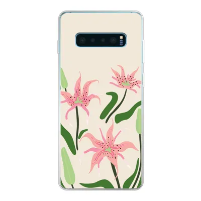 Produktbild von MuchoWow® Handyhülle Schutzhülle Hülle für Samsung Galaxy S10 Lite Blume - Rosa - Blätter Silikon Softcase Handy Hülle - Schutz