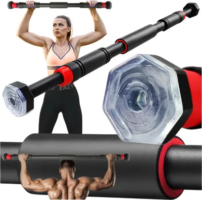 A collage of images showing a pull-up bar and people using it.
