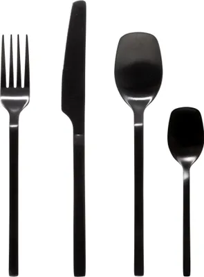 Obrázek produktu pro Příbory z nerezové oceli MODERN, černá barva, 24 ks