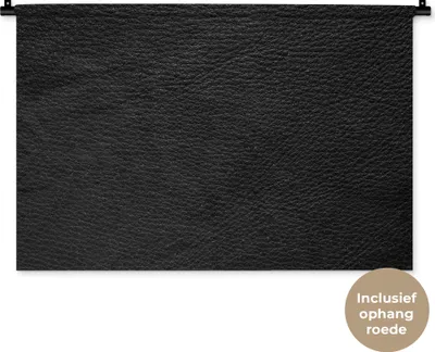 Produktbild von MuchoWow® Wandteppich Wandbehang Leder - Lederoptik - Schwarz - Grau 90x60 cm Tapisserie Dekoration Wandtuch - Wandskulpturen - Bildteppich
