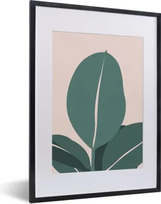 Produktbild von MuchoWow® Gerahmtes Poster Sommer - Blätter - Pastell 30x40 cm - Poster mit Schwarzem Bilderrahmen Wandposter Rahmen Foto Bilder - Wandposter Schlafzimmer