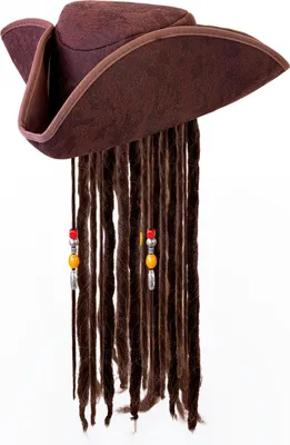 Produktbild von Piratenhut mit langen Dreadlocks