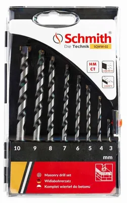 Produktbild von Schmith Betonbohrer Set Widea Zylinderschaft 3-10 mm / 8-teilig Profi Werkzeug Bohrer für Mauerwerk Stein Beton Zubehör