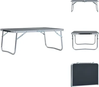 Produktbild von vidaXL Klappbarer Campingtisch Grau Aluminium 60 x 40 cm -  Campingmöbel