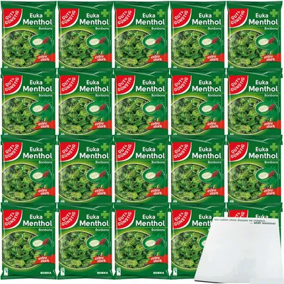 Produktbild von Gut & Günstig Euka-Menthol-Bonbons extra stark VPE (20x300g Packung) + usy Block