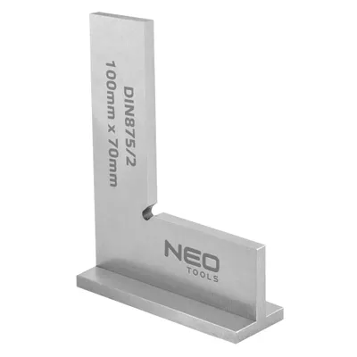Produktbild von NEO TOOLS Winkeleisen mit Sockel DIN875/2, 100x70mm, Winkelbestimmung, gehärteter Kohlenstoffstahl