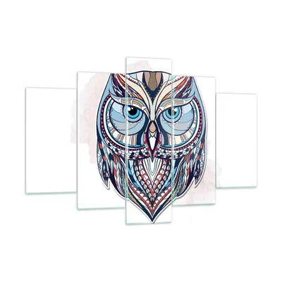 Produktbild von Bilder auf glas - Owl aztekische Tierwelt Grafik - 150x100cm - Glasbilder - Wandbilder - Kunstdruck - zum Aufhängen bereit - Wanddekoration aus Glas - Glas Bilder - Wandbild auf Glas - GEA150x100-3086