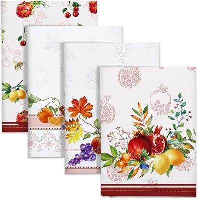 Obrázok produktu pre Uniqoos® 4-dielna sada utierok na riad, 48 x 70 cm, 100% bavlna – kvalitné kuchynské utierky s vysokou savosťou a štýlovým dizajnom