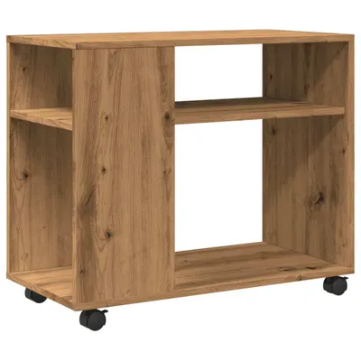 Produktbild von Beistelltisch mit Rollen Artisan-Eiche 70x35x60cm Holzwerkstoff