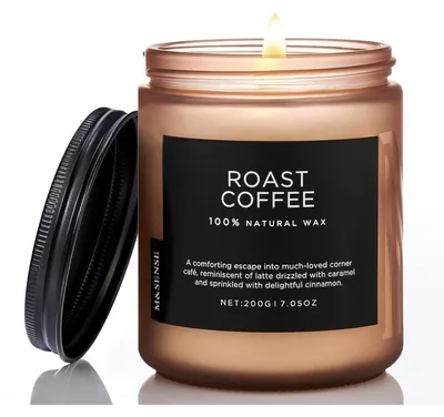 Productafbeelding van Geurkaars in glas, sojawas, geroosterde koffiegeur, 200g, brandduur 50 uur
