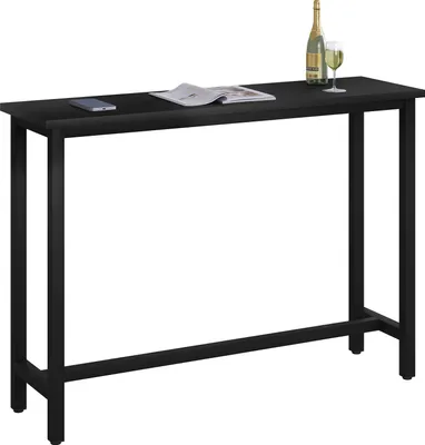 Obrázok produktu pre WOLTU 1x Barový stôl Bistro stôl Barový stôl Jedálenský stôl, kovový rám, MDF doska, čierna farba, 140x40x100cm(ŠxHxV)