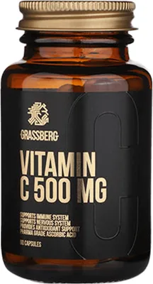 Produktbild von Grassberg Vitamin C 500 mg (60 Caps) Unflavoured - Vitamine, Mineralien & Gesundheit - Vitamine