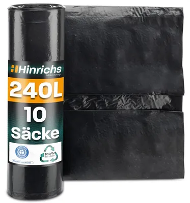 Image de Sacs poubelles Hinrichs 240L, extra résistants - rouleau de 10 - sacs poubelles XXL