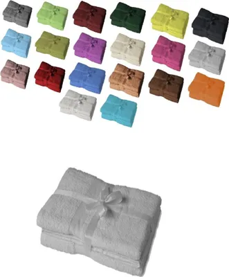 Produktbild von Handtuchserie im Set mit Schleife Marke Badetuch 2er Set 100 x 150 cm Silber