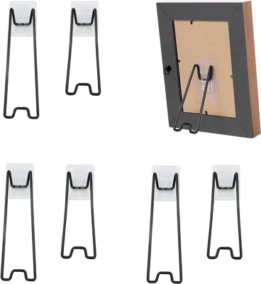 Imagen del producto de Juego de soportes metálicos para fotos, de 6 piezas, con medidas de 13 cm y 18 cm, para decoración de paredes