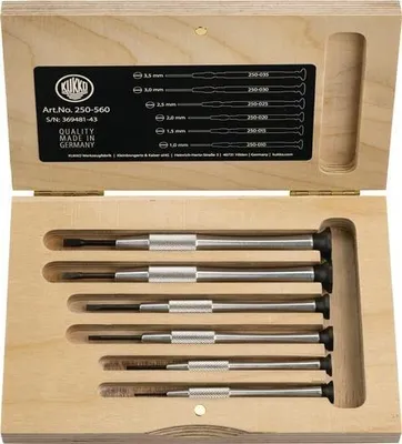 Productafbeelding van Turnus schroevendraaierset, 6-delig, platkop, 1-3,5 mm, voor fijnmechanica