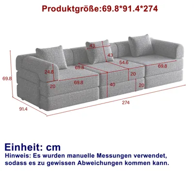 Image de Canapé-lit - Divan-lit - Canapé - Lit d'appoint - Canapé convertible - 2 en 1, extensible, avec espace de rangement