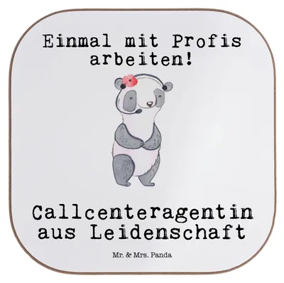 Produktbild von Mr. & Mrs. Panda Tischuntersetzer Callcenteragentin Leidenschaft - Weiß - Geschenk, bieruntersetzer, Coaster, gläseruntersetzer, Untersetzer Gläser, Customer Service