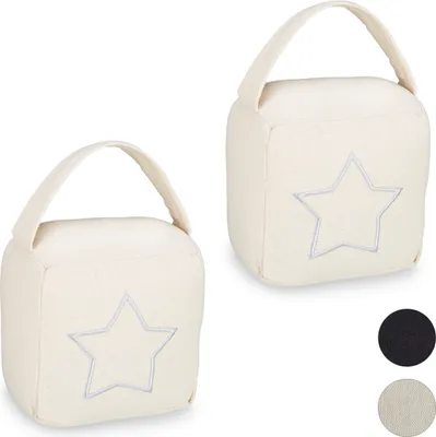 Produktbild von relaxdays 2 x Türstopper Sack Stern beige