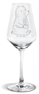 Produktbild von Mr. & Mrs. Panda Weinglas Bär Kaffee - Transparent - Geschenk, Bären, Weißweinkelch, Coffee, Für Weißwein, Morgenroutine, Teddy, Guten Morgen, Glas, wein