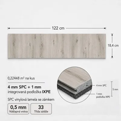 Produktbild von Designboden SPC Vinylboden 5 mm Klick wasserfest mit Trittschalldämmung Chestnut 1 Stück Muster