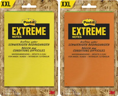 Produktbild von Post-it Haftnotizen Extreme Notes 114 x 171 mm zufällige Farbe 2 Blöcke á 25 Blatt