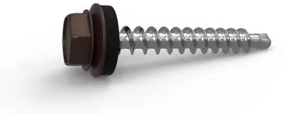 Obrázek produktu pro Šrouby samořezné s podložkou - Šrouby samořezné s podložkou - Čokoládová hnědá RAL 8017 - 4,8 × 35 mm - Krabička / 250 ks