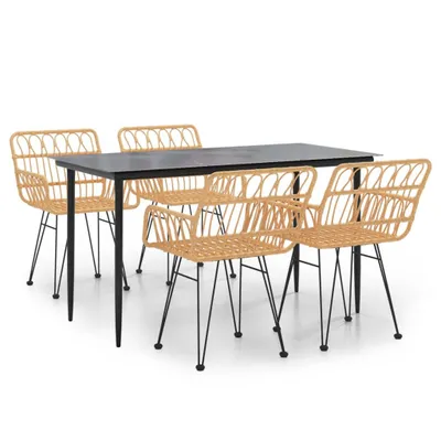 Produktbild von 5-tlg. Garten-Essgruppe Poly Rattan