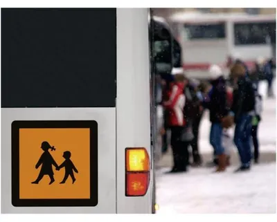 Produktbild von Dreifke® Schulbusschild starr, Aluminium 2 mm, orange reflektierend RA1, 600x...