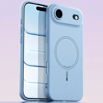 Immagine prodotto di Custodia magnetica per iPhone Air, compatibile con MagSafe, in silicone liquido, antiurto e antigraffio Blu