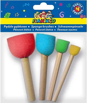 Obrázek produktu pro Sada houbových štětců mix 4 kusy Flamingo