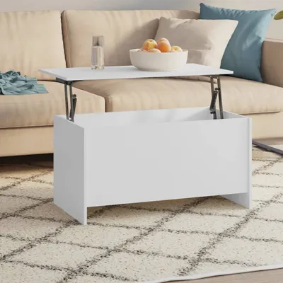 Produktbild von Möbel Couchtisch Weiß 102x55,5x52,5 cm Holzwerkstoff - Wohnzimmertisch 809665
