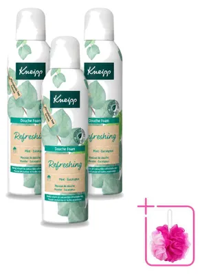 Zdjęcie produktu dla 3 opakowania pianki do kąpieli Kneipp o zapachu mięty i eukaliptusa - 200 ml - zestaw ekonomiczny - 3 sztuki