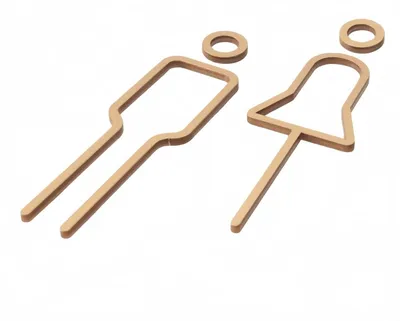 Toiletbord aus Acryl, gebürstet gold, 3D-Hohl-Silhouette, 18 cm