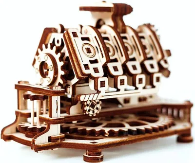 Produktbild von WOODEN CITY Modellbauaufsatz Holz V8-Motor