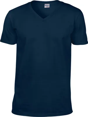 Produktbild von Gildan Herren Soft Style T-Shirt, V-Ausschnitt, Kurzarm BC490 (2XL) (Marineblau)