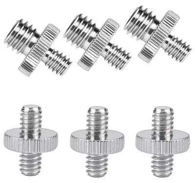 Produktbild von Stativ-Schrauben-Adapter 1/4" auf 3/8" Männlich, Metall Versilbert, 6 Stück