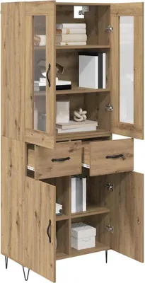 Zdjęcie produktu dla vidaXL Komoda wysoka Artisan – dąb 69,5 x 34 x 90 cm Materiał drewnopochodny