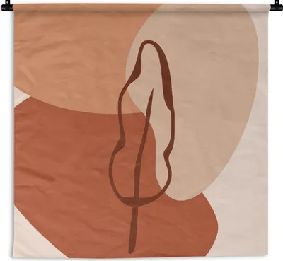Produktbild von MuchoWow® Wandteppich Wandbehang Sommer - Blatt - Braun 150x150 cm Tapisserie Dekoration Wandtuch - Wohnaccessoires - Modernes