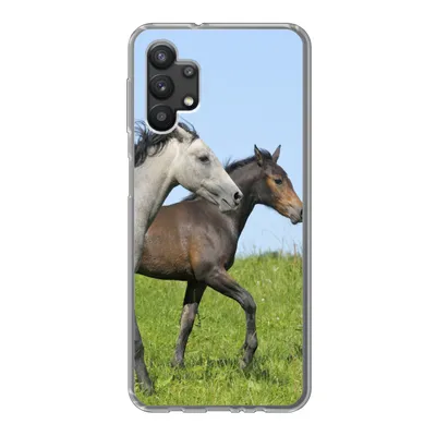 Produktbild von MuchoWow® Handyhülle Schutzhülle Hülle für Samsung Galaxy A32 5G Pferde - Tiere - Gras Silikon Softcase Handy Hülle - Softcase