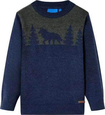 Produktbild von vidaXL Kinderpullover Gestrickt Marineblau 116