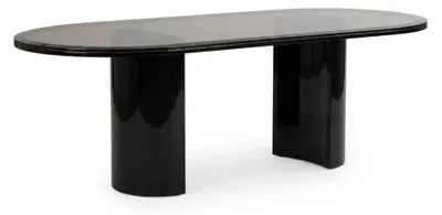 Produktbild von Esstisch Modern Schwarz MDF Oval Esstisch Esszimmer Tisch 230 x 110 cm