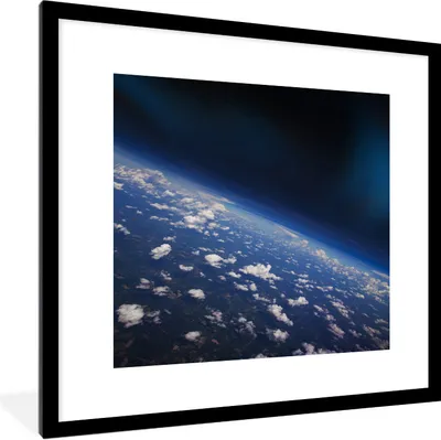 Produktbild von MuchoWow® Gerahmtes Poster Die Erde aus dem Weltraum 40x40 cm - Poster mit Schwarzem Bilderrahmen Wandposter Rahmen Foto Bilder - Poster - Plakat im Rahmen