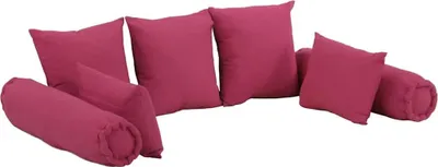 Produktbild von vidaXL 7-tlg. Dekokissen-Set Rosa Stoff