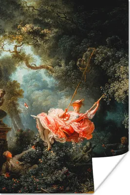 Produktbild von MuchoWow® Poster Die Schaukel - Jean-Honoré Fragonard 80x120 cm - Papierdruck