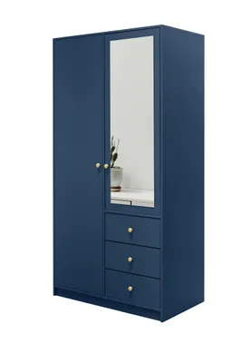 Produktbild von Masseno Drehtürenschrank GALIO 100/200/57,5 cm 2-türig mit Spiegel Blau