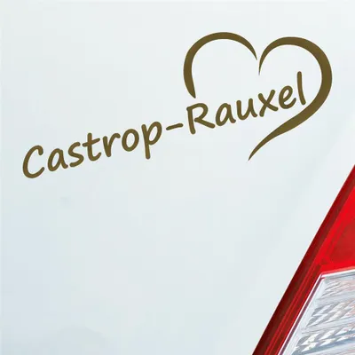 Produktbild von Auto Aufkleber Castrop Rauxel Herz Stadt City Liebe Love 18x8 cm Gold Sticker Heckscheibenaufkleber